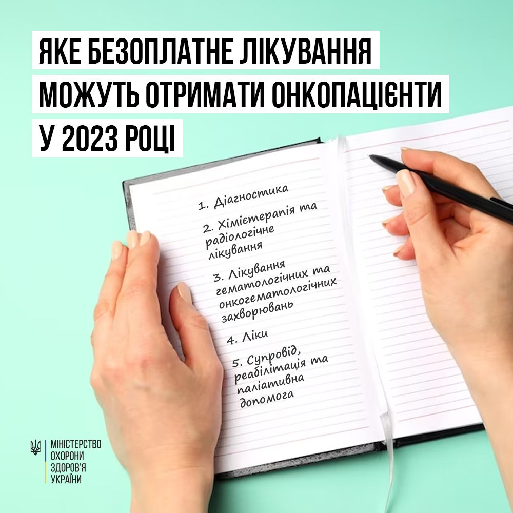 ЯКЕ БЕЗОПЛАТНЕ ЛІКУВАННЯ МОЖУТЬ ОТРИМАТИ ОНКОПАЦІЄНТИ У 2023 РОЦІ