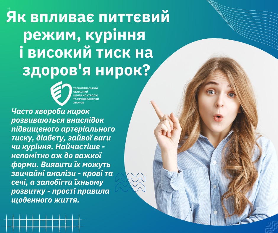 Як впливає питтєвий режим, куріння і високий тиск на здоров’я нирок?