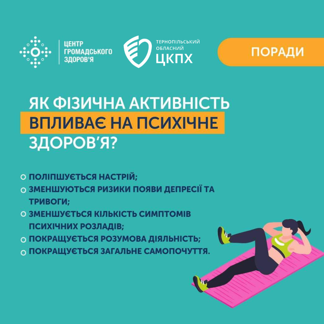 ⛹‍♀ Як заняття спортом покращує ваш психоемоційний стан та зміцнює психічне здоров’я?